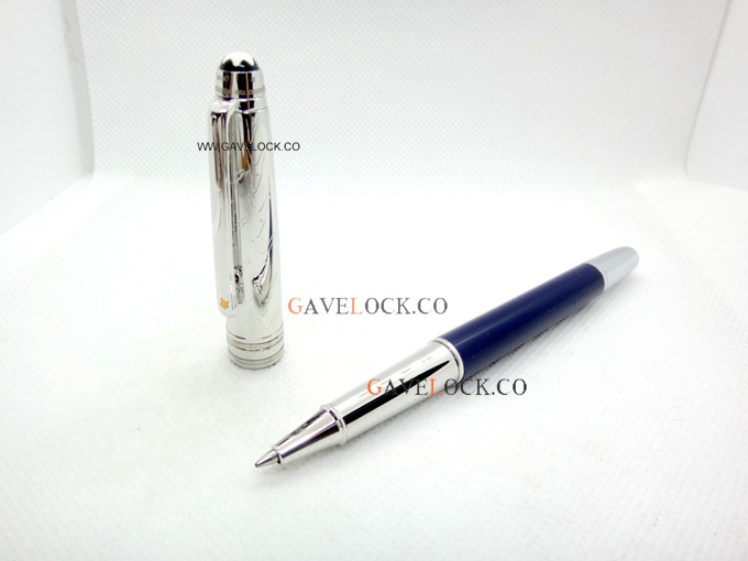 Montblanc Le Petit Prince Blue Barrel Silver Cap & Blue Barrel Rollerball Pen Montblanc Le Petit Prince Blue Barrel Silver Cap & Blue Barrel Rollerball Pen